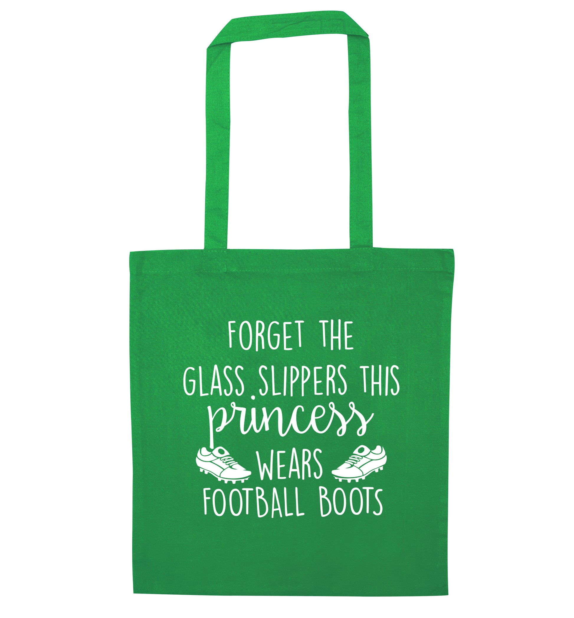 Forget the glass slippers this princess wears football boots green tote bag