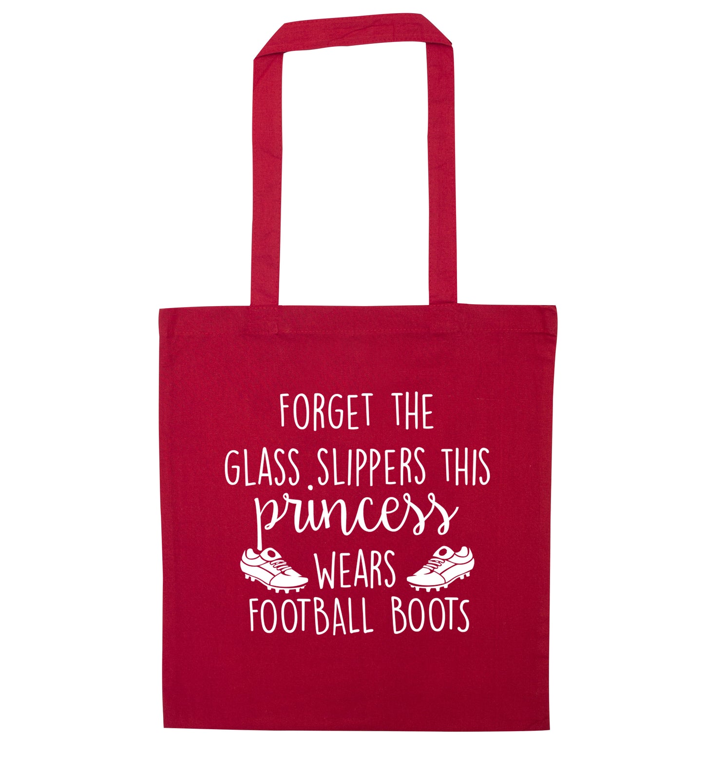 Forget the glass slippers this princess wears football boots red tote bag