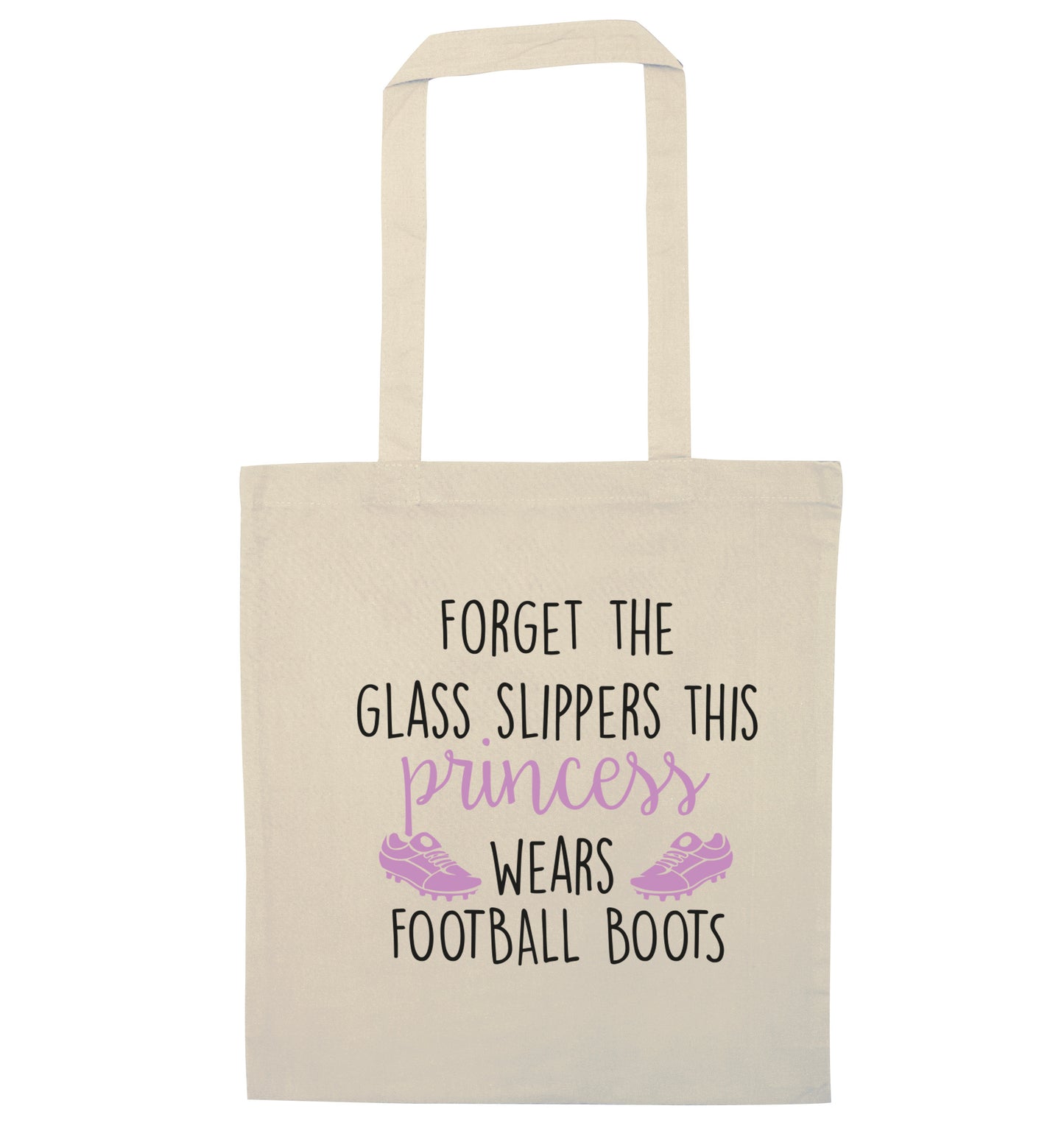 Forget the glass slippers this princess wears football boots natural tote bag