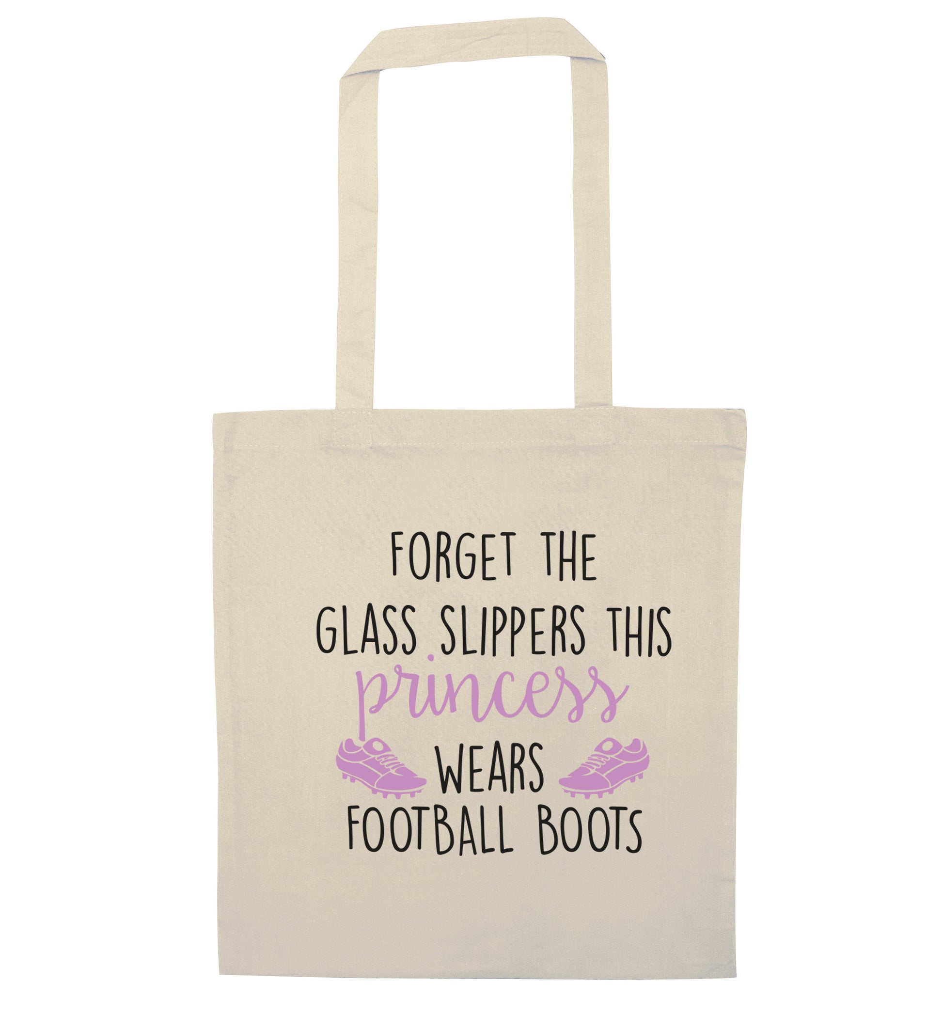 Forget the glass slippers this princess wears football boots natural tote bag