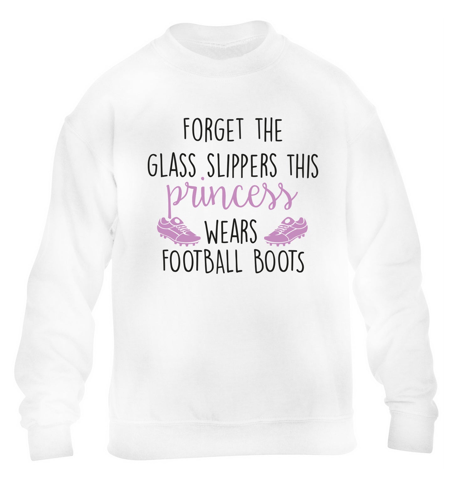 Forget the glass slippers this princess wears football boots children's white sweater 12-14 Years