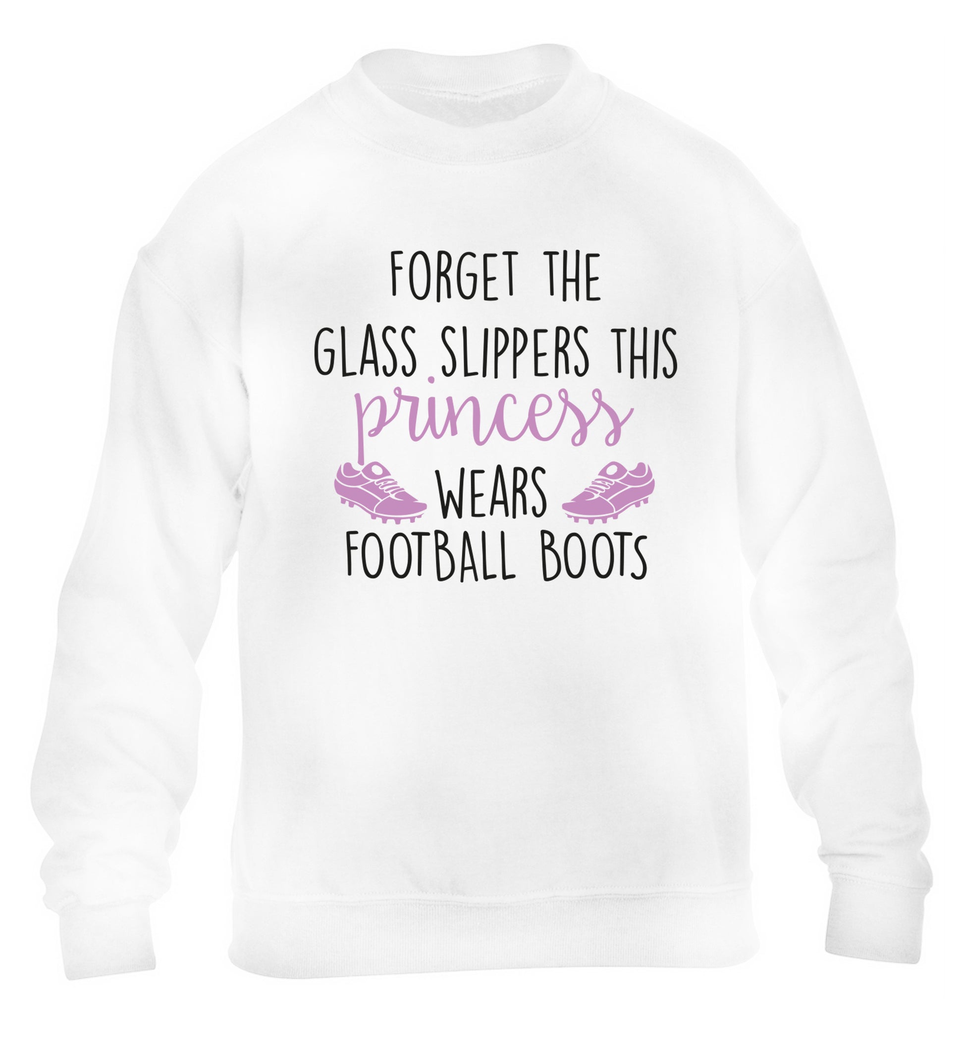 Forget the glass slippers this princess wears football boots children's white sweater 12-14 Years