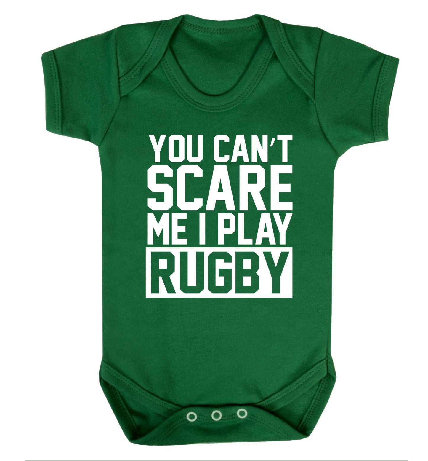 You can't scare me I play rugby Baby Vest green 18-24 months