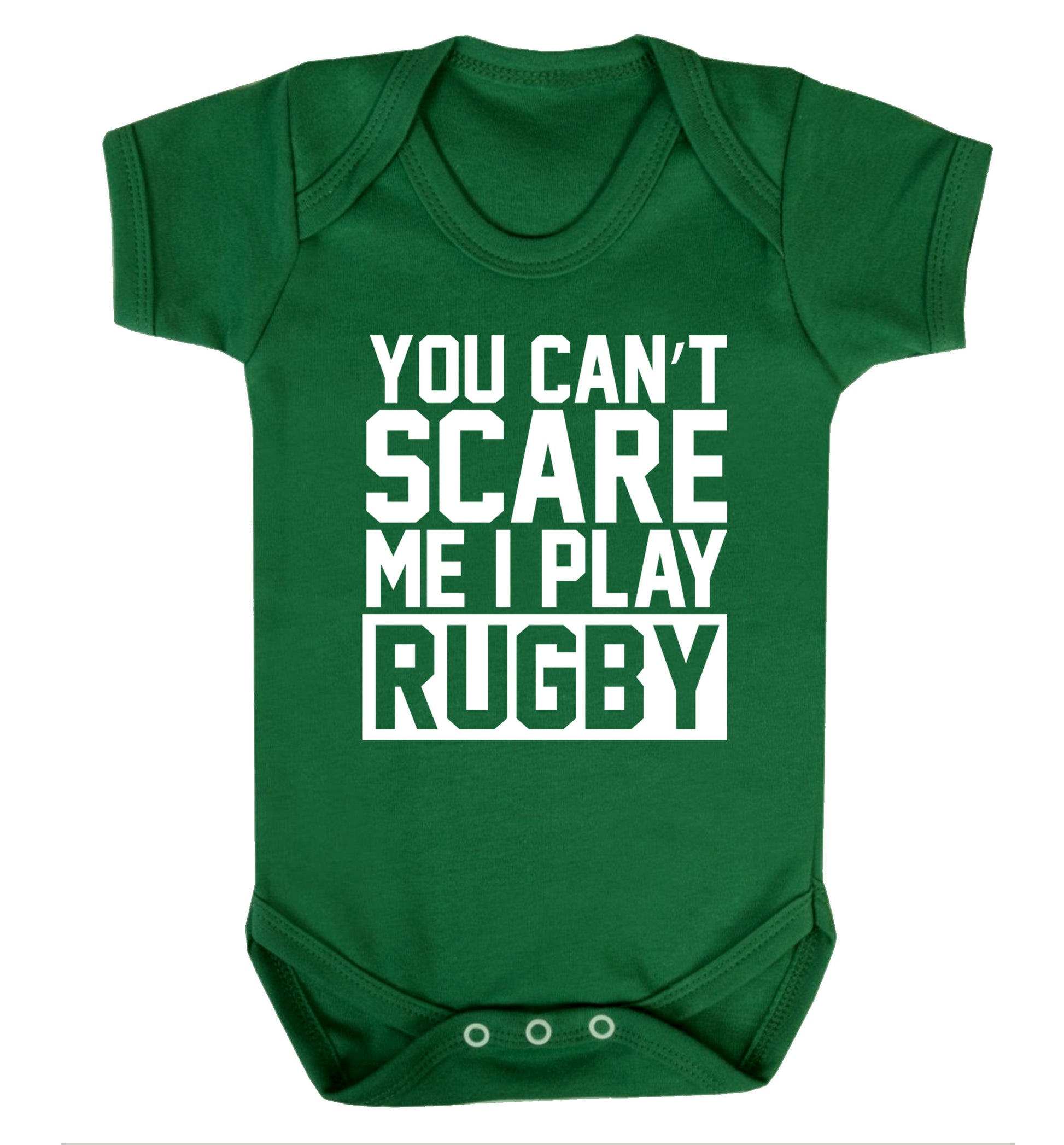 You can't scare me I play rugby Baby Vest green 18-24 months