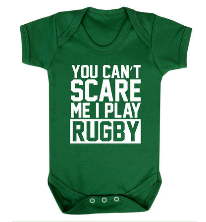 You can't scare me I play rugby Baby Vest green 18-24 months