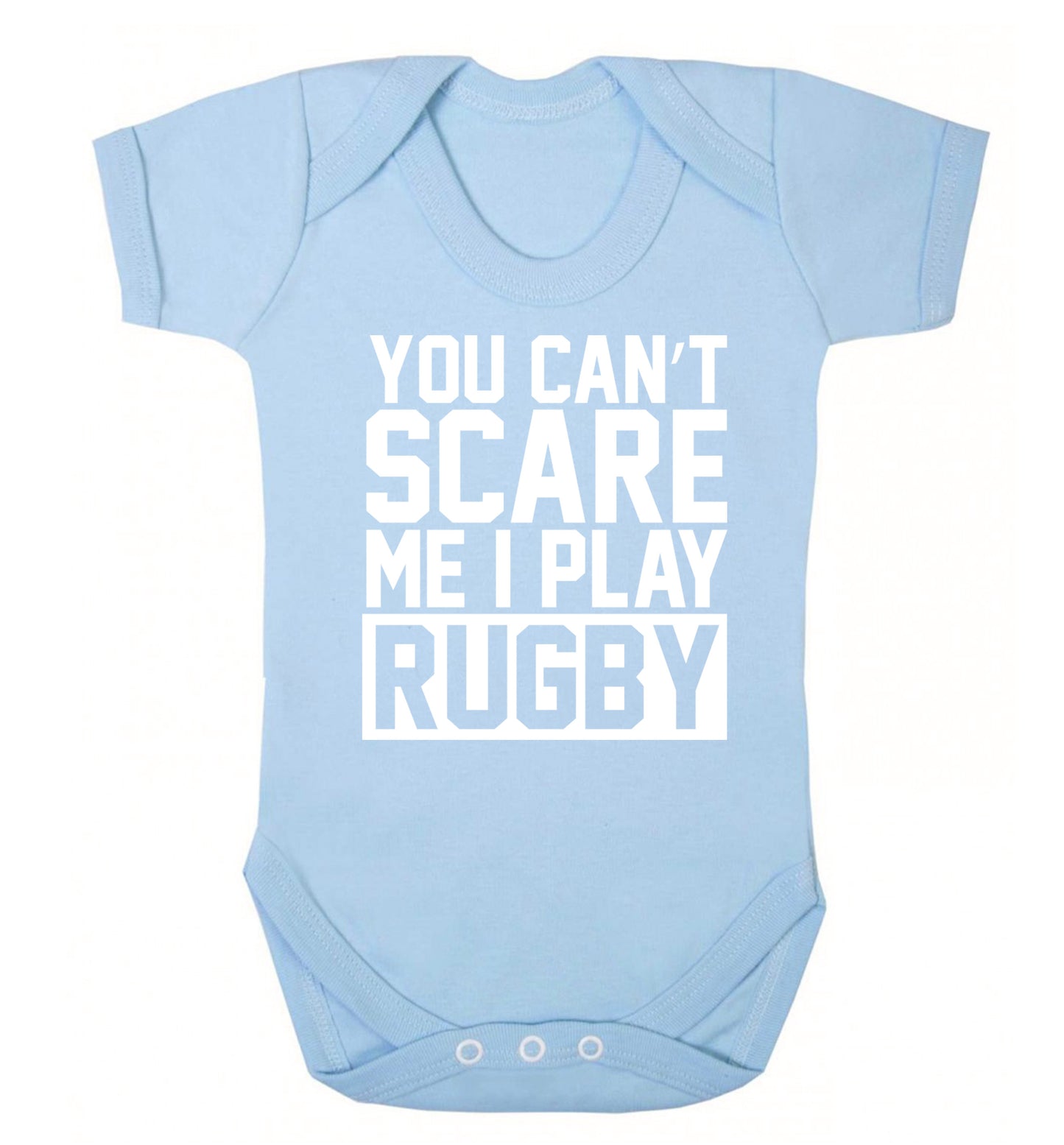 You can't scare me I play rugby Baby Vest pale blue 18-24 months