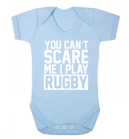 You can't scare me I play rugby Baby Vest pale blue 18-24 months
