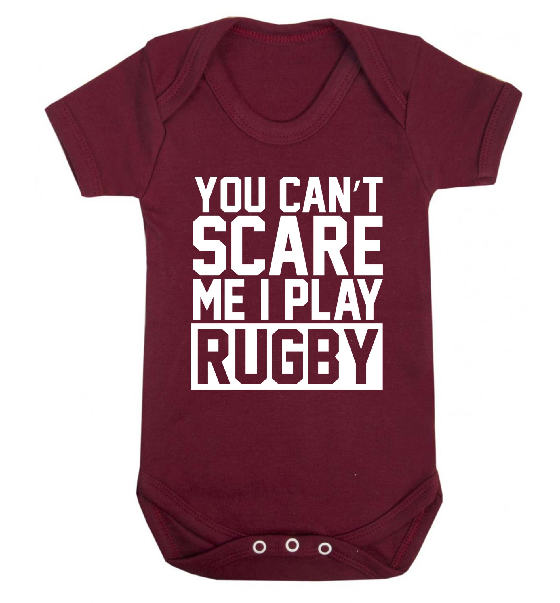 You can't scare me I play rugby Baby Vest maroon 18-24 months
