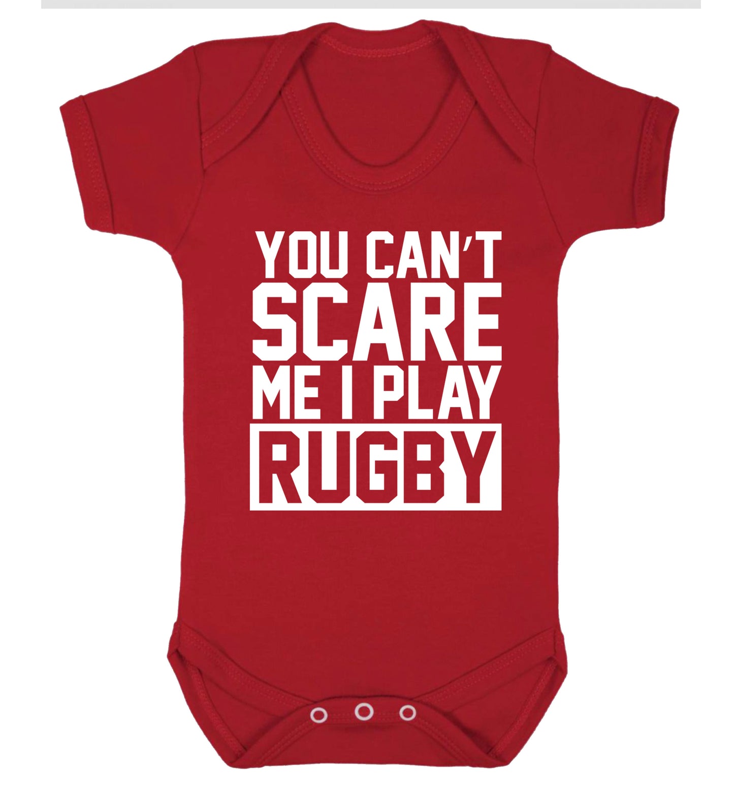 You can't scare me I play rugby Baby Vest red 18-24 months
