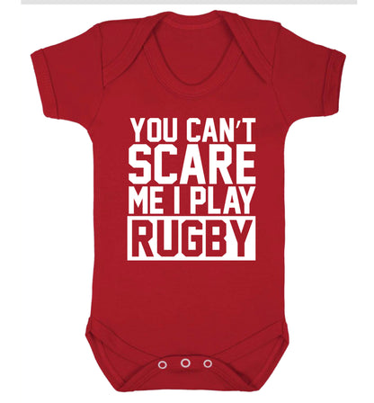 You can't scare me I play rugby Baby Vest red 18-24 months