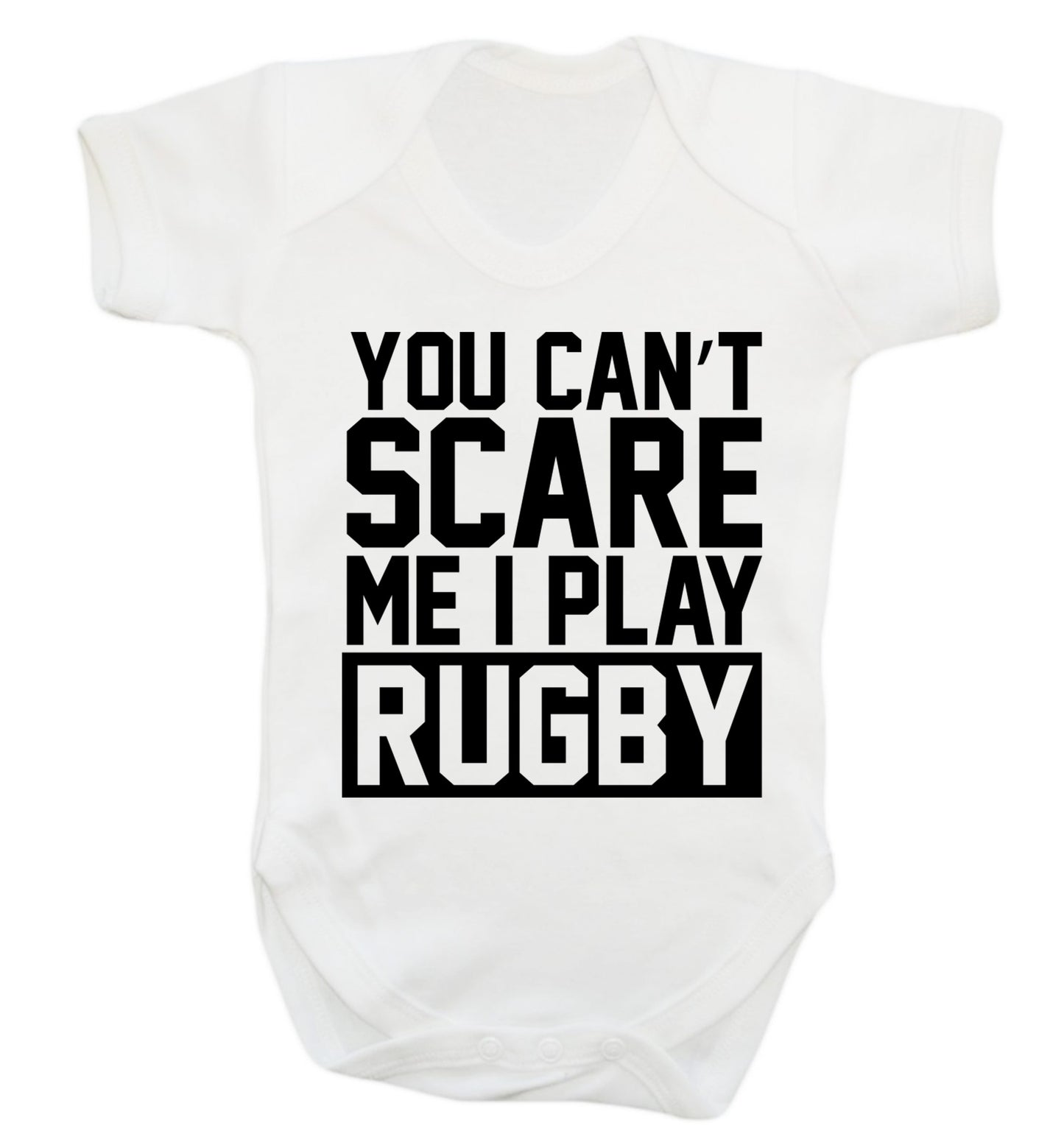 You can't scare me I play rugby Baby Vest white 18-24 months