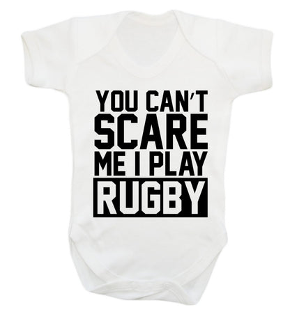 You can't scare me I play rugby Baby Vest white 18-24 months