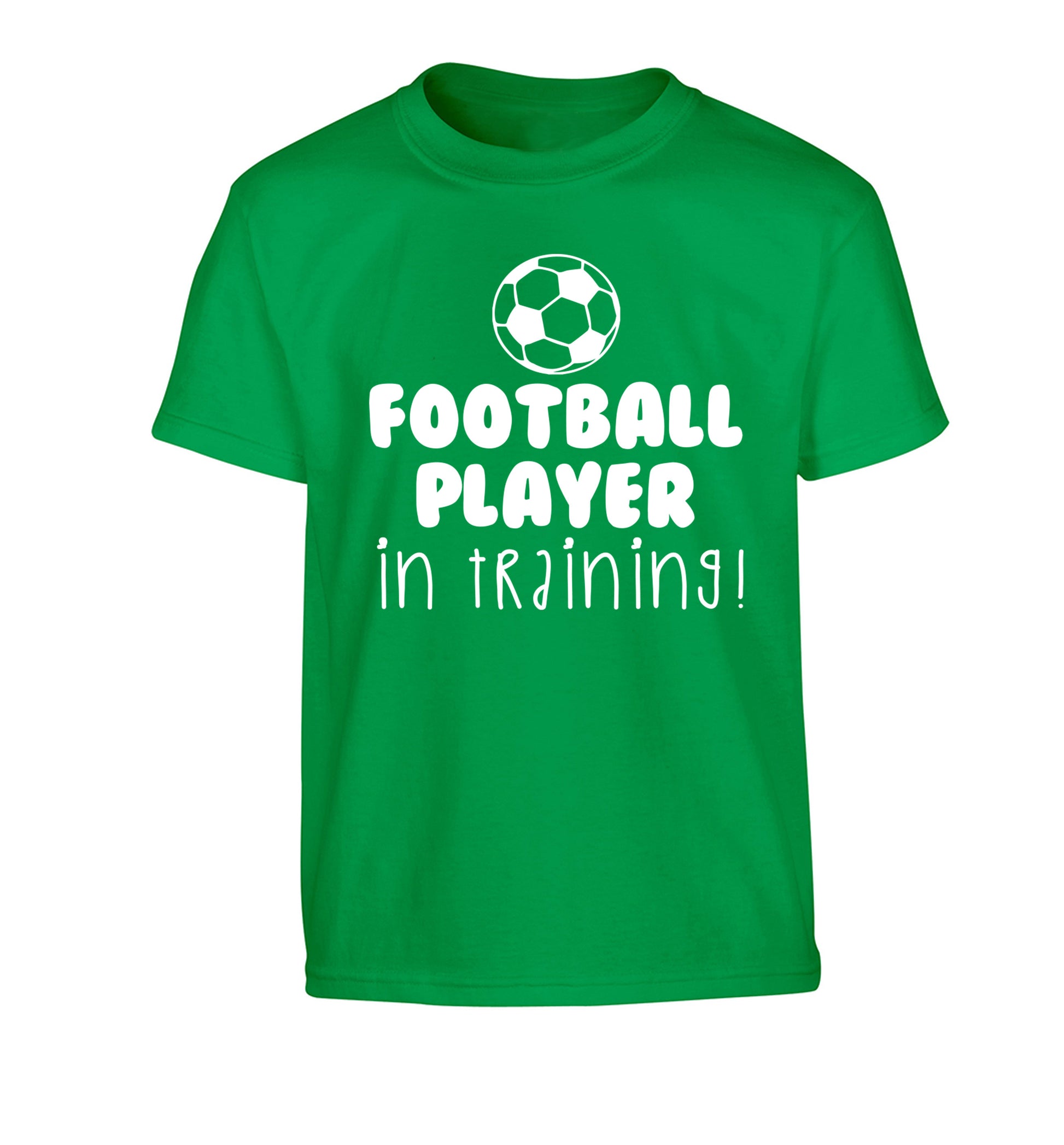 Football player in training Children's green Tshirt 12-14 Years