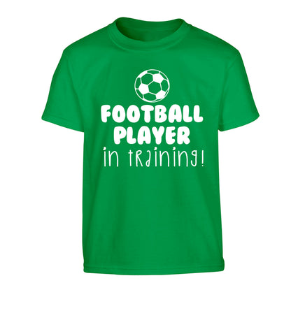Football player in training Children's green Tshirt 12-14 Years