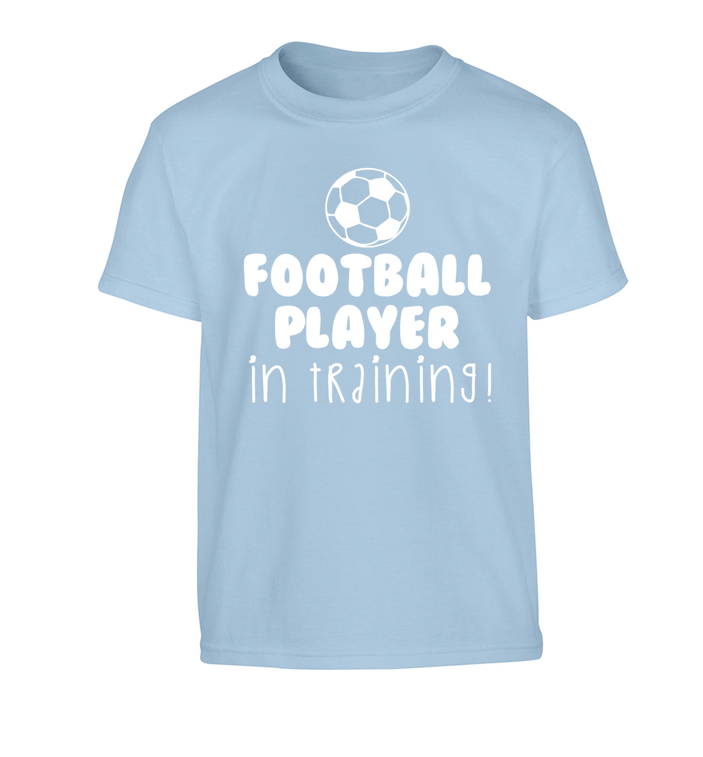 Football player in training Children's light blue Tshirt 12-14 Years