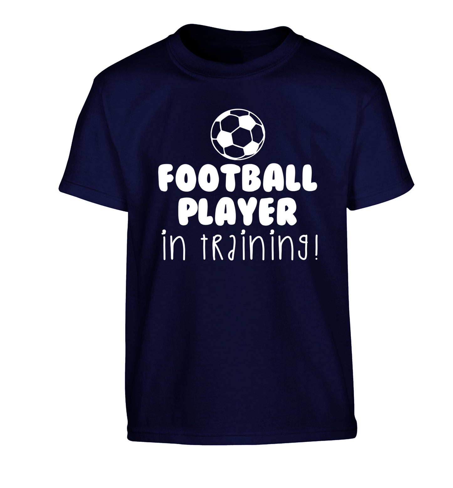 Football player in training Children's navy Tshirt 12-14 Years