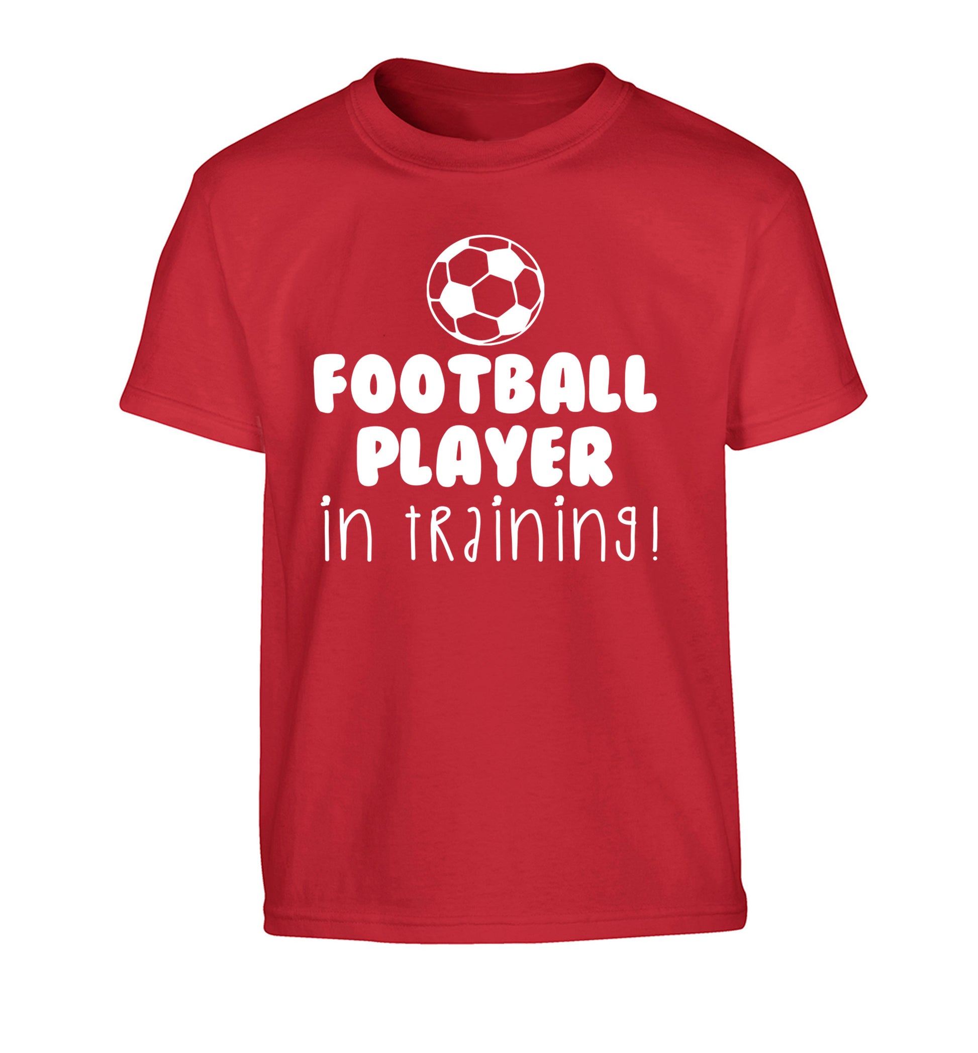 Football player in training Children's red Tshirt 12-14 Years