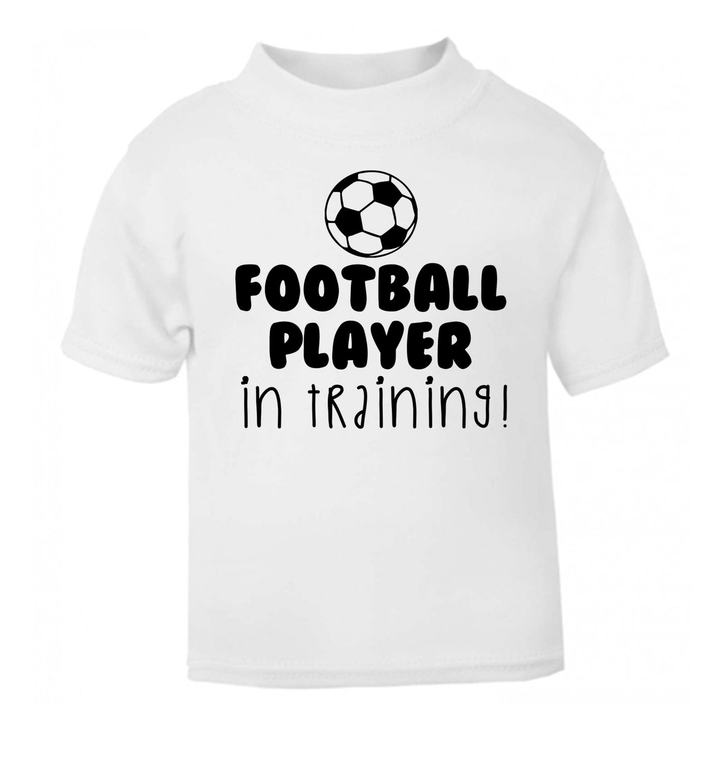 Football player in training white Baby Toddler Tshirt 2 Years