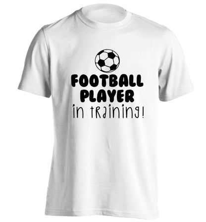 Football player in training adults unisex white Tshirt 2XL