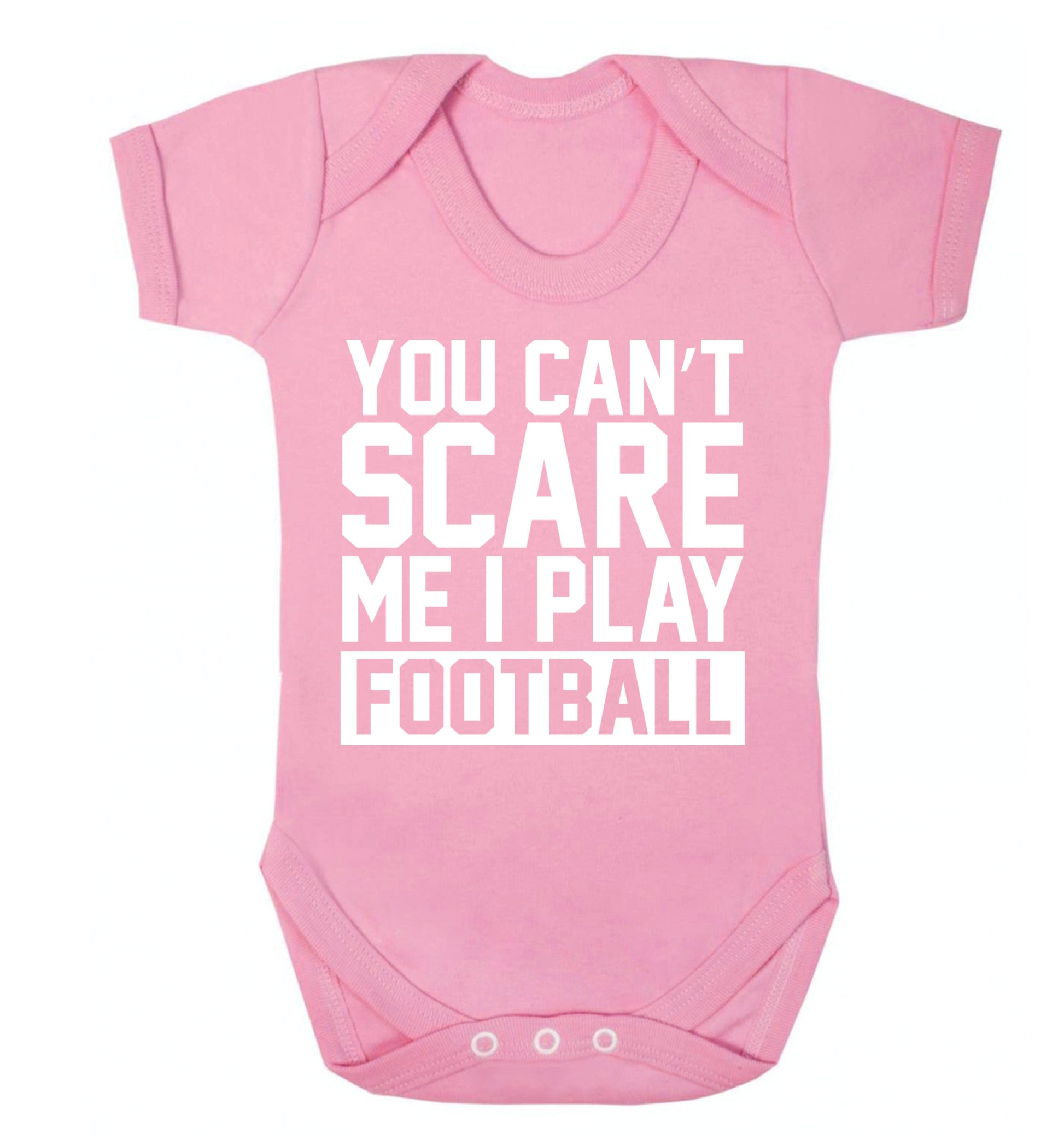 You can't scare me I play football Baby Vest pale pink 18-24 months