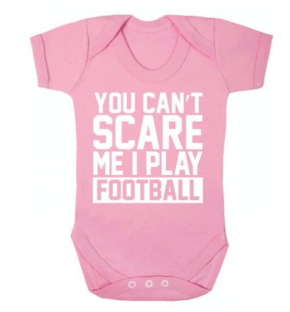 You can't scare me I play football Baby Vest pale pink 18-24 months