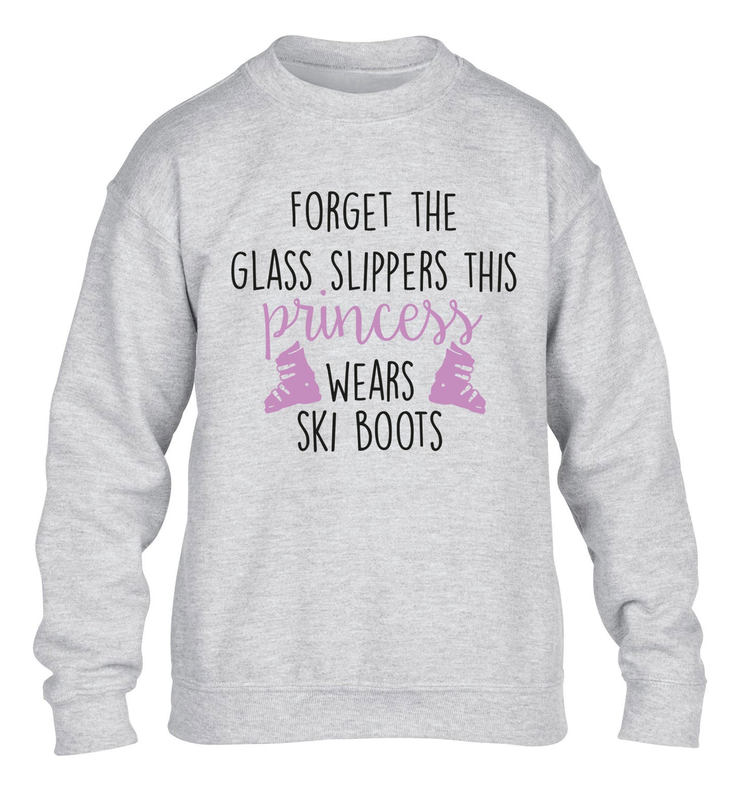 Forget the glass slippers this princess wears ski boots children's grey sweater 12-14 Years