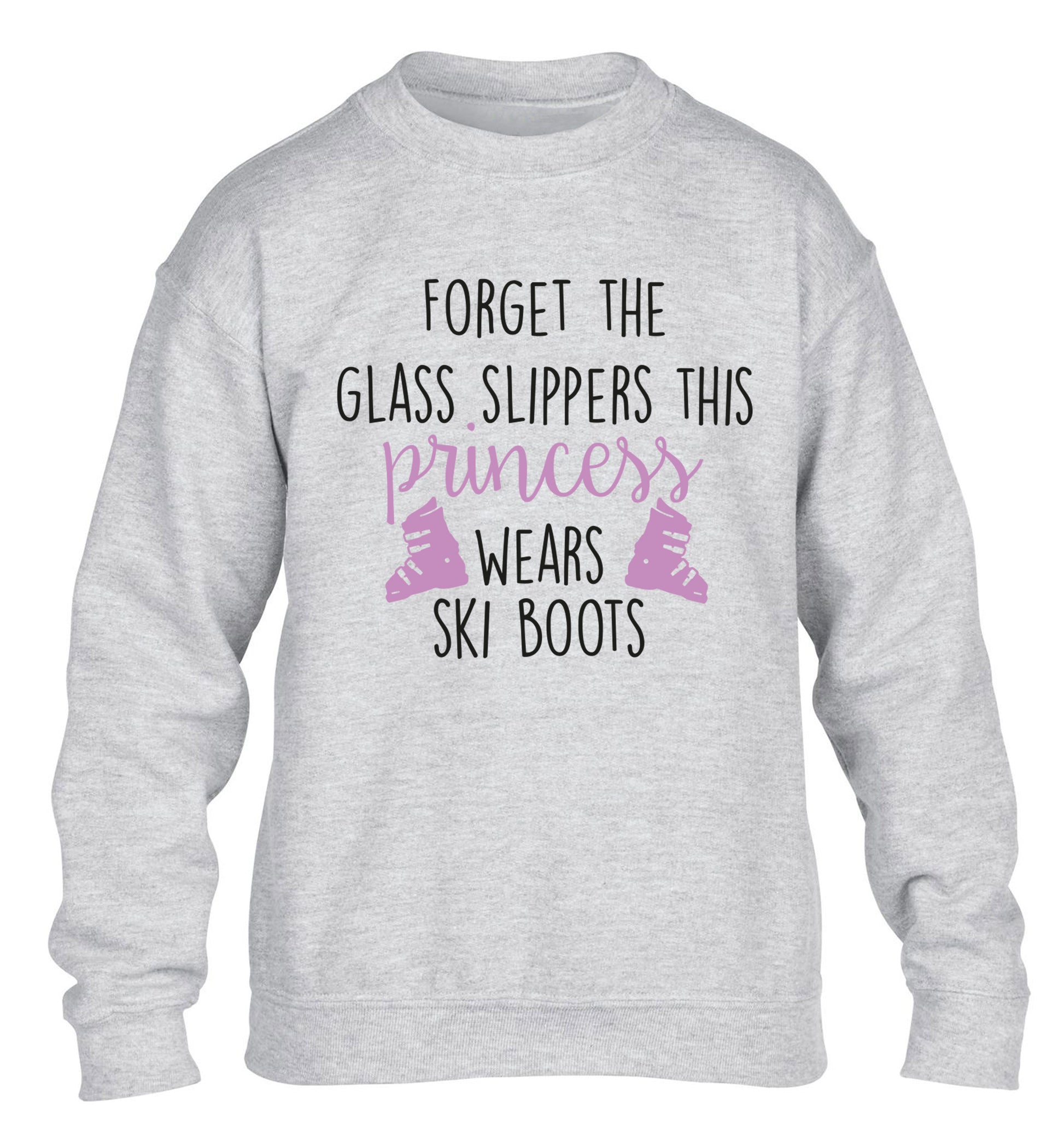 Forget the glass slippers this princess wears ski boots children's grey sweater 12-14 Years