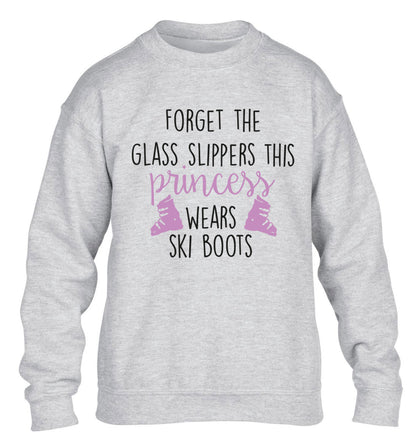 Forget the glass slippers this princess wears ski boots children's grey sweater 12-14 Years