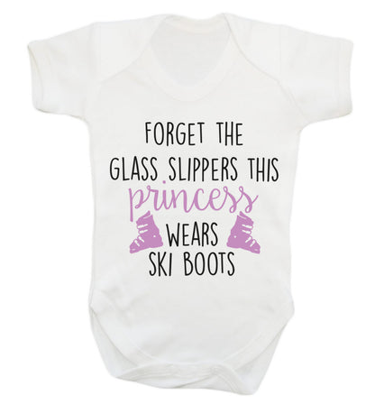Forget the glass slippers this princess wears ski boots Baby Vest white 18-24 months