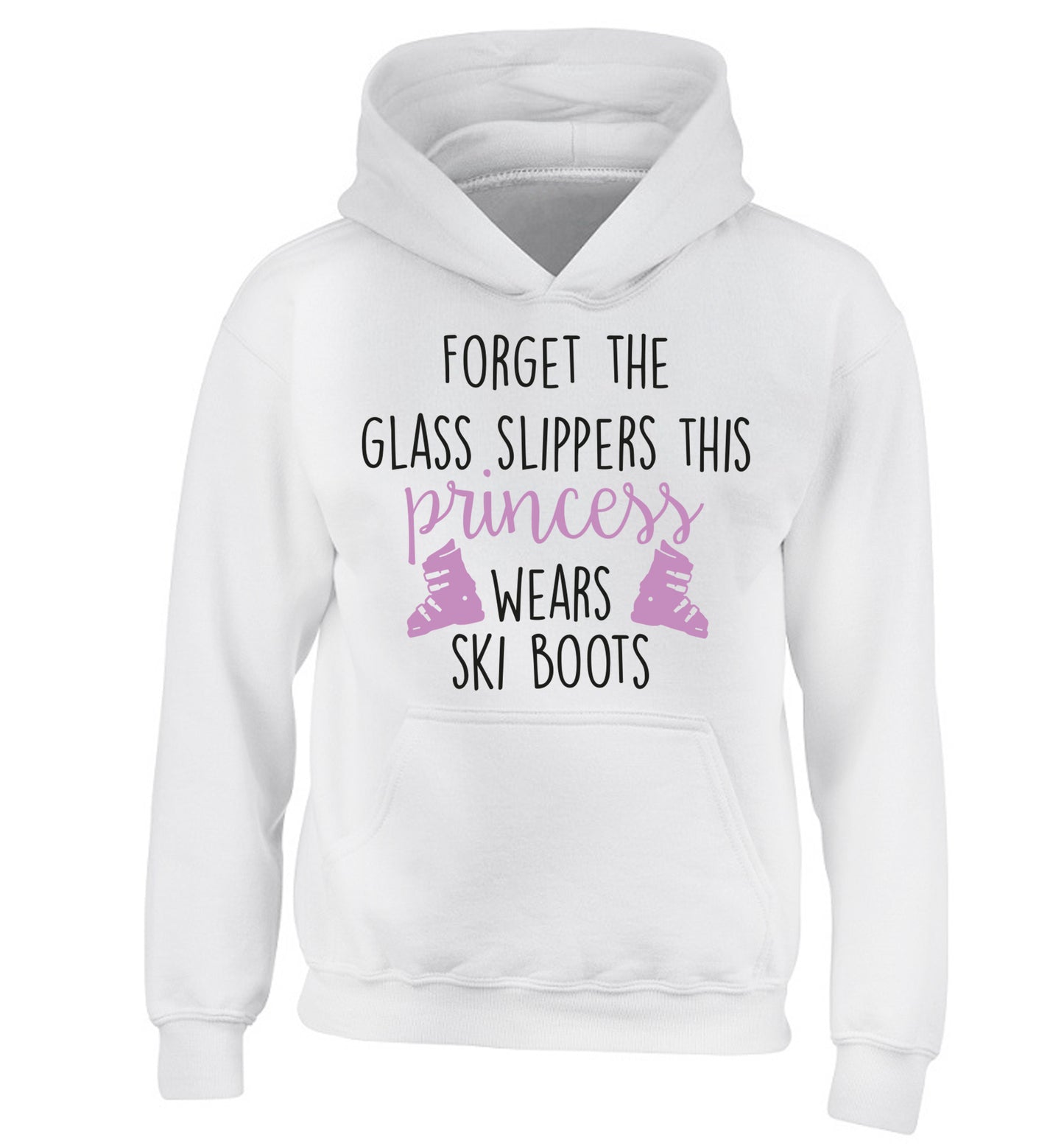 Forget the glass slippers this princess wears ski boots children's white hoodie 12-14 Years