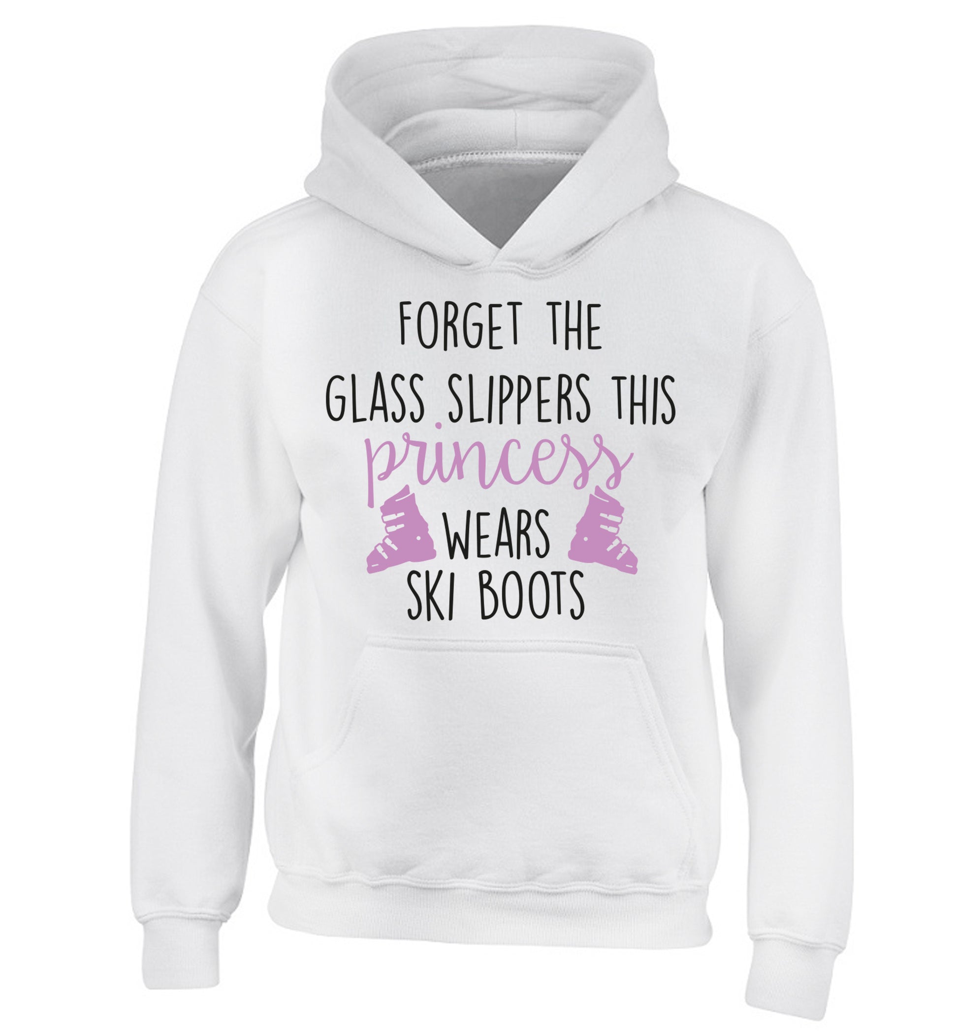 Forget the glass slippers this princess wears ski boots children's white hoodie 12-14 Years