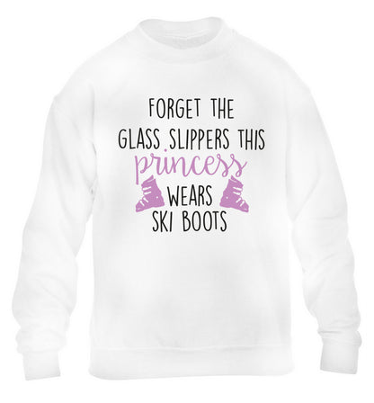 Forget the glass slippers this princess wears ski boots children's white sweater 12-14 Years