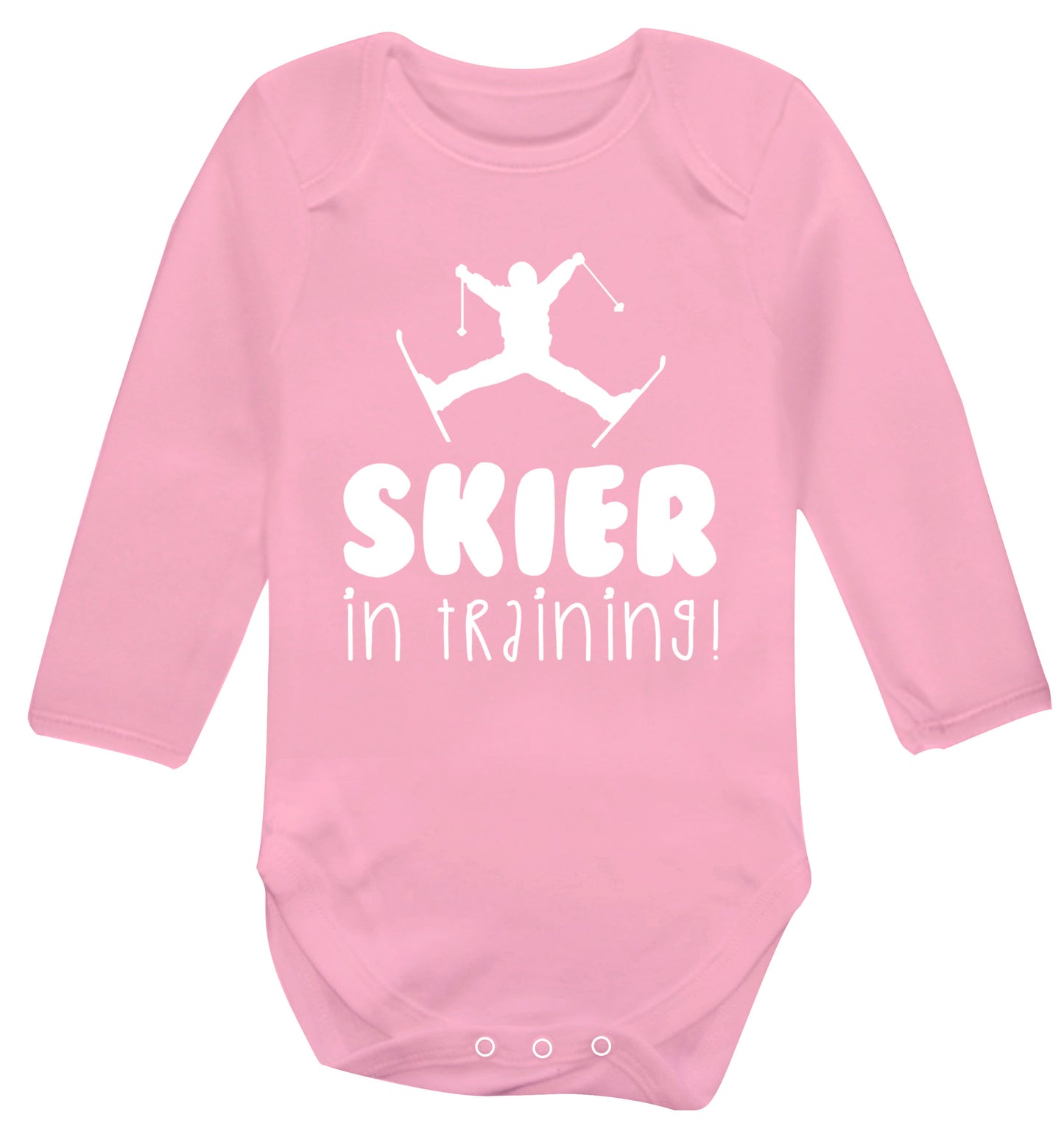 Skier in training Baby Vest long sleeved pale pink 6-12 months