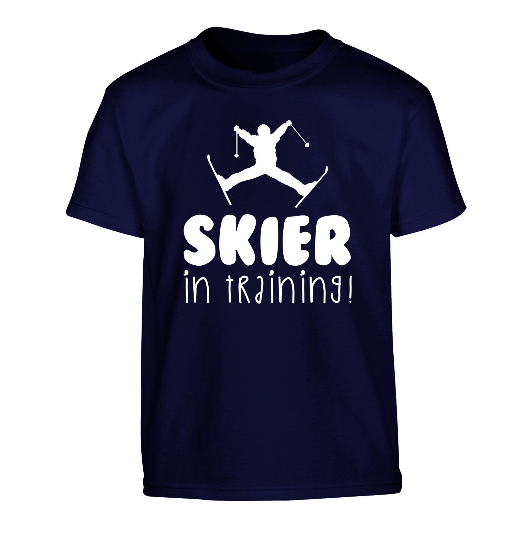 Skier in training Children's navy Tshirt 12-14 Years