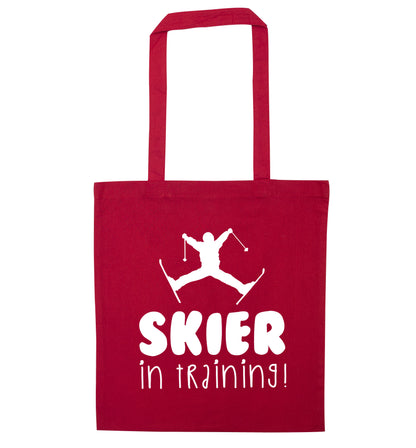 Skier in training red tote bag