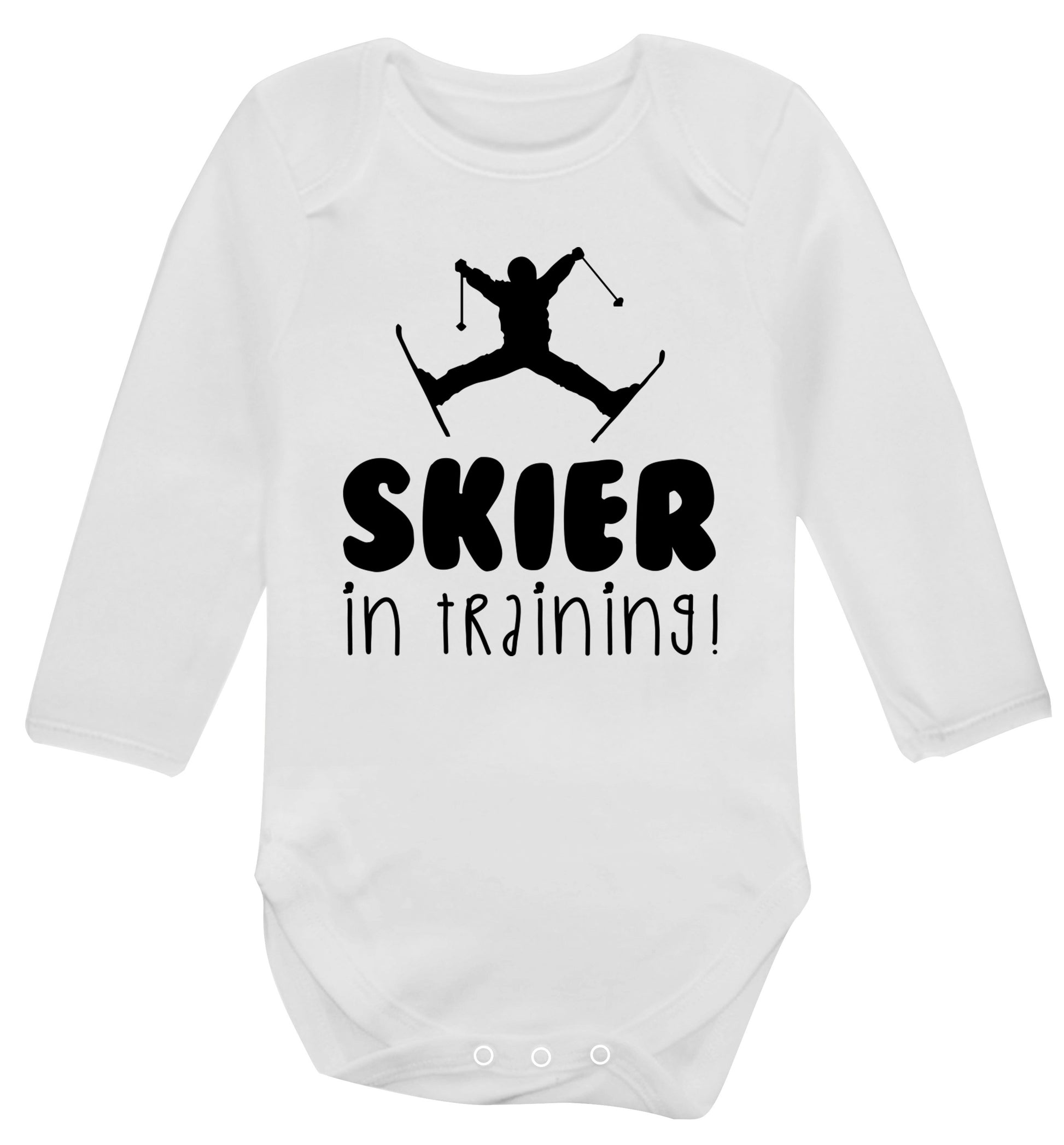 Skier in training Baby Vest long sleeved white 6-12 months