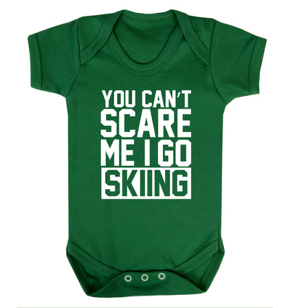 You can't scare me I go skiing Baby Vest green 18-24 months