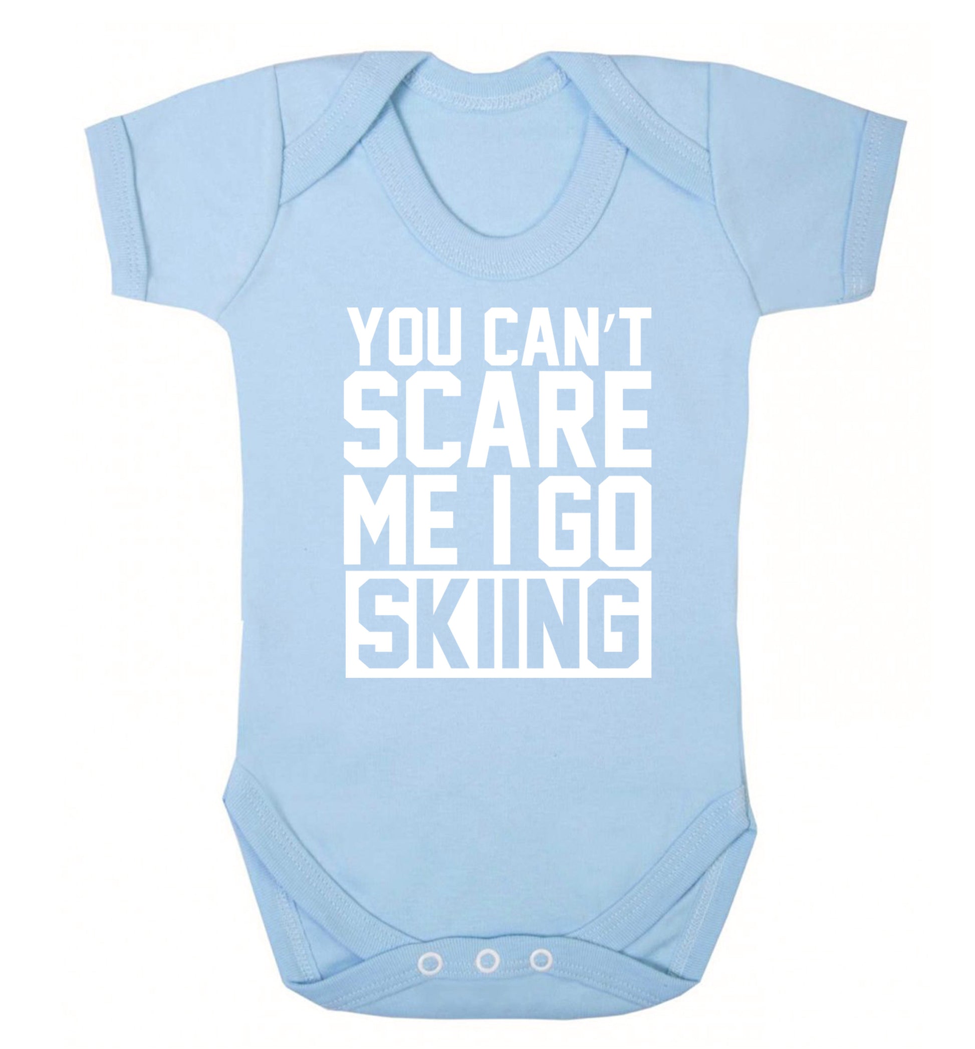 You can't scare me I go skiing Baby Vest pale blue 18-24 months