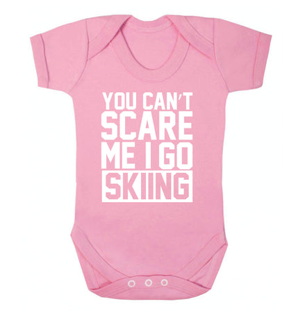 You can't scare me I go skiing Baby Vest pale pink 18-24 months