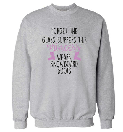 Forget the glass slippers this princess wears snowboard boots Adult's unisex grey Sweater 2XL