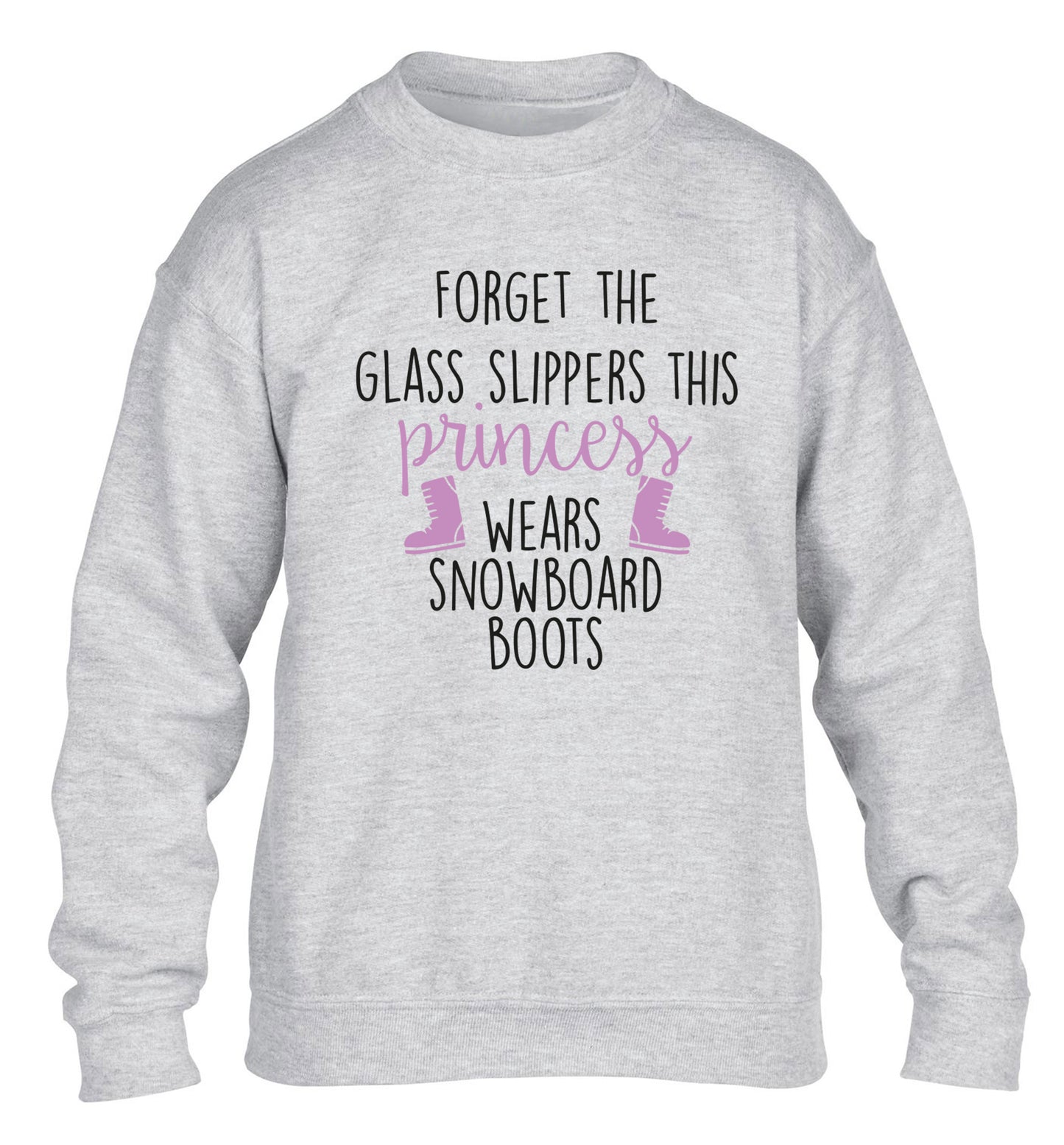 Forget the glass slippers this princess wears snowboard boots children's grey sweater 12-14 Years