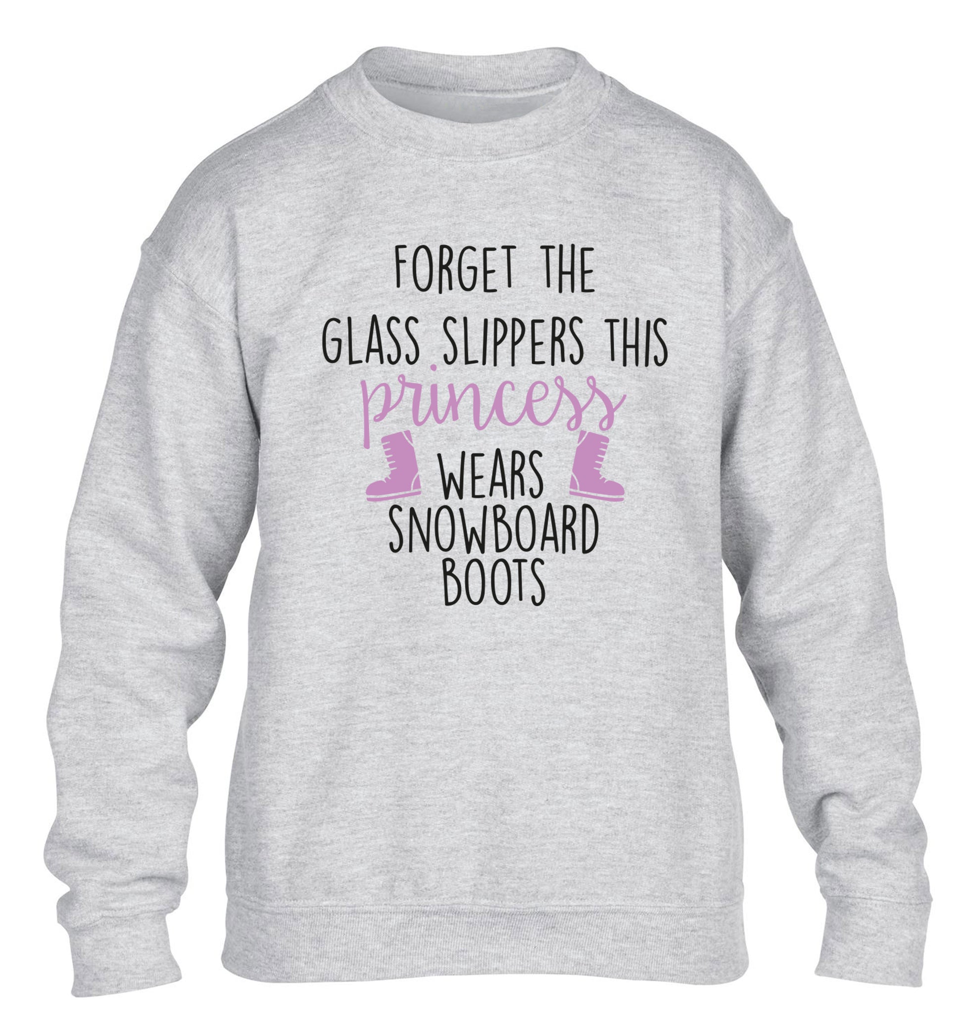 Forget the glass slippers this princess wears snowboard boots children's grey sweater 12-14 Years