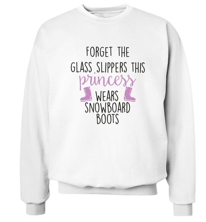 Forget the glass slippers this princess wears snowboard boots Adult's unisex white Sweater 2XL