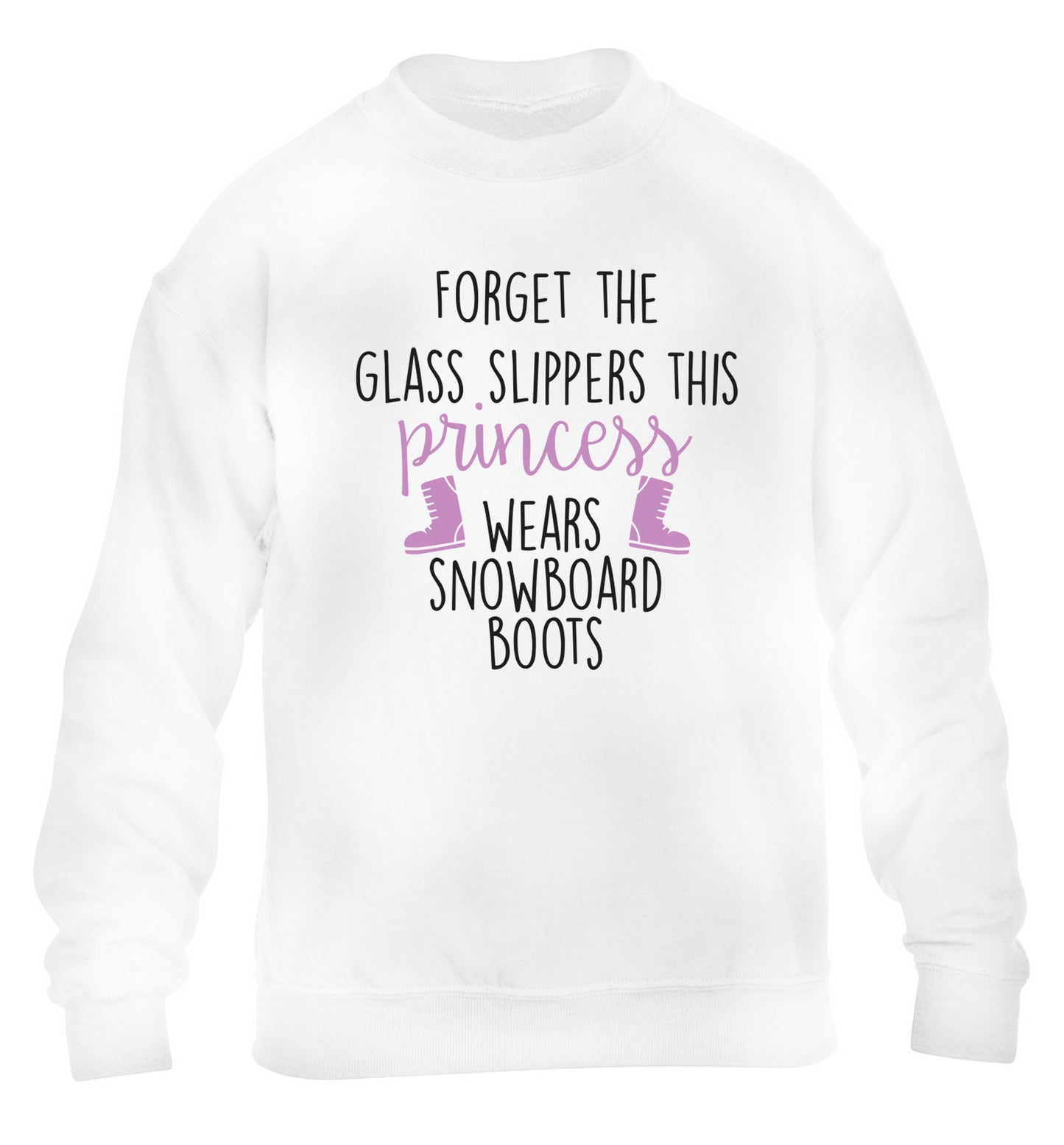 Forget the glass slippers this princess wears snowboard boots children's white sweater 12-14 Years