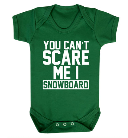 You can't scare me I snowboard Baby Vest green 18-24 months