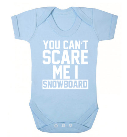 You can't scare me I snowboard Baby Vest pale blue 18-24 months