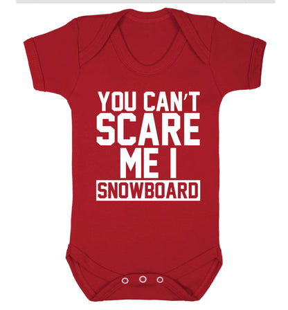 You can't scare me I snowboard Baby Vest red 18-24 months