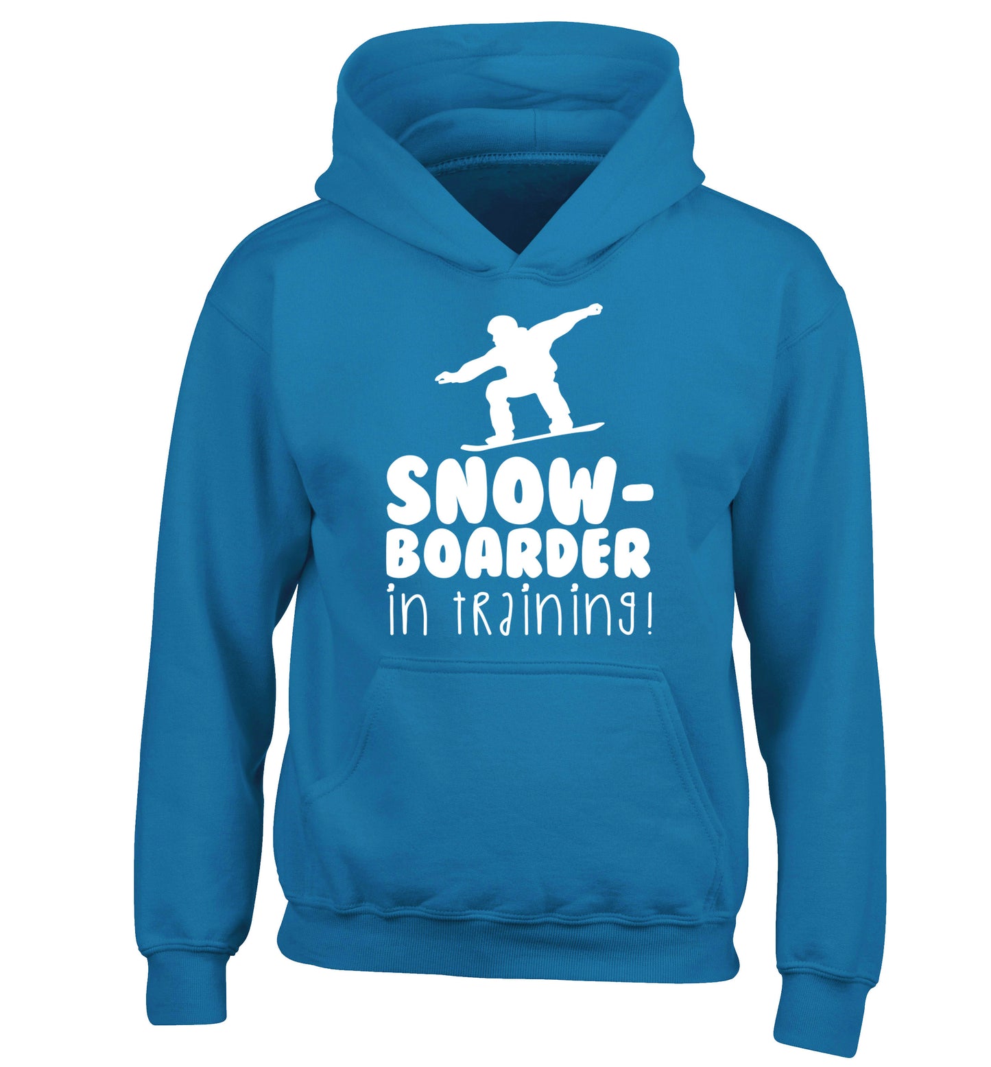 Snowboarder in training children's blue hoodie 12-14 Years