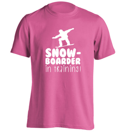Snowboarder in training adults unisex pink Tshirt 2XL