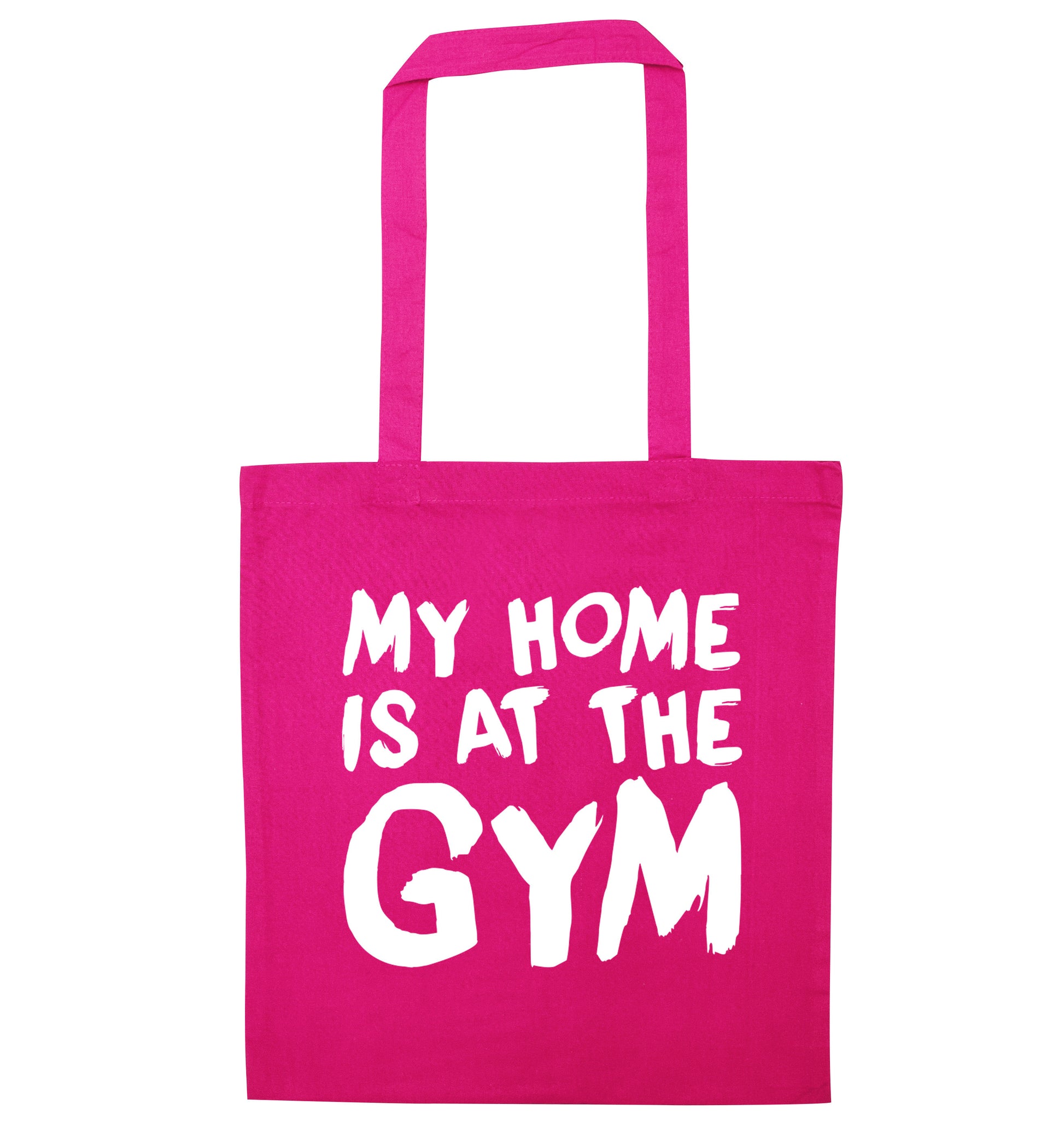 My home is at the gym pink tote bag